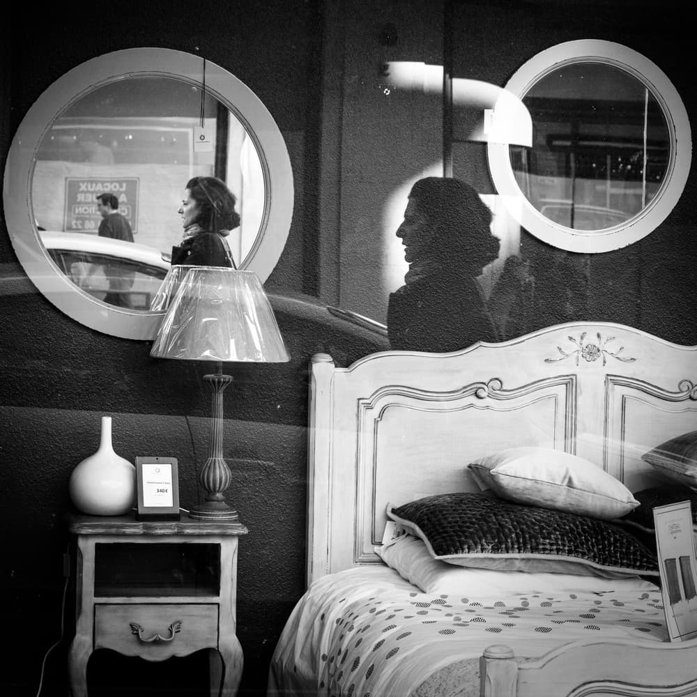 Urban Bedroom Reflection by Boris Hristov — canvas wall art