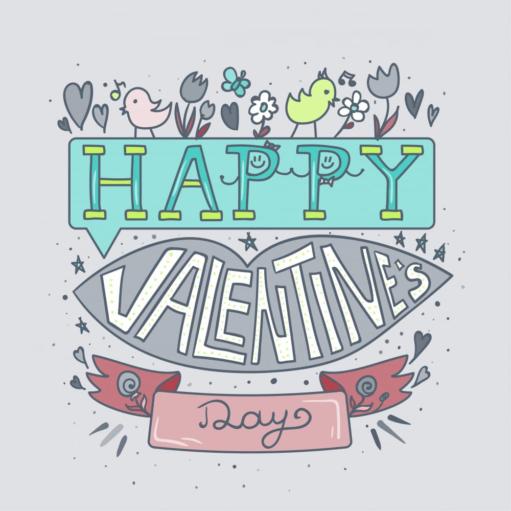 Happy Valentine Love Birds by Marika Barsrsind β canvas wall art