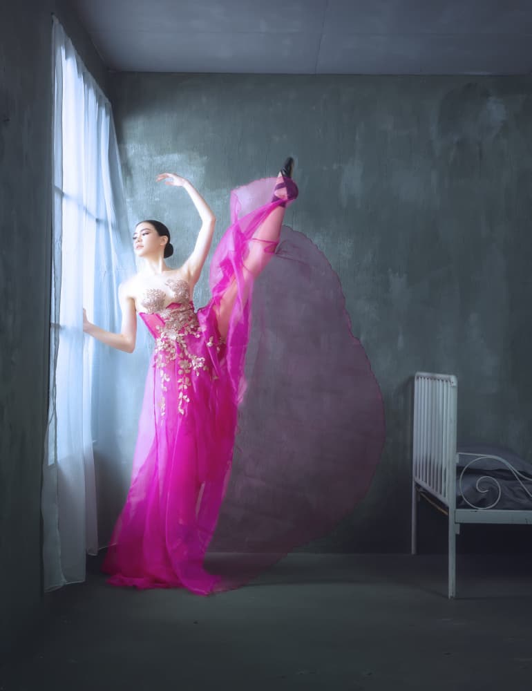 Graceful Pink Ballet Dancer by Agus Adriana — canvas wall art