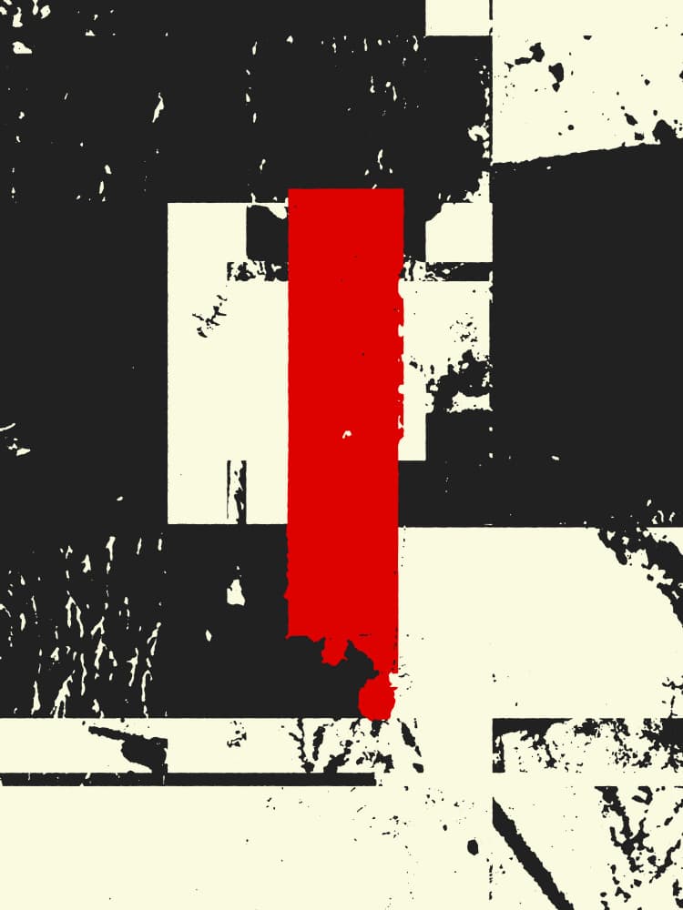 Bold Red Abstract Shapes by Petr Strnad — canvas wall art