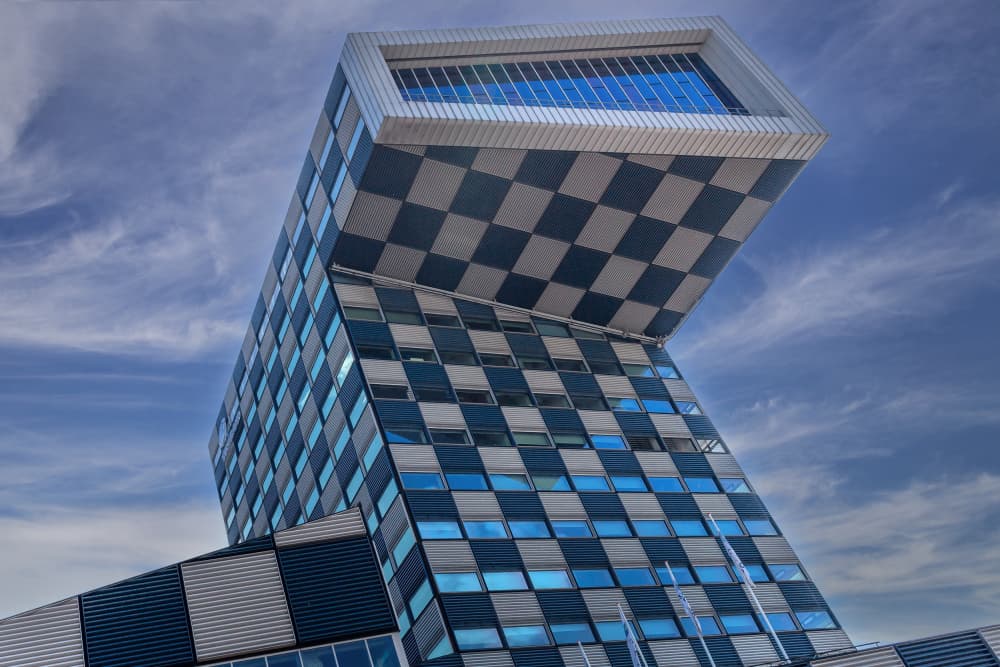 Modern Checkered Architecture by Theo Luycx — canvas wall art
