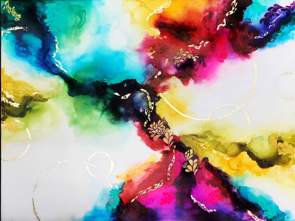 Vibrant Abstract Flow by Alyson Storms — canvas wall art