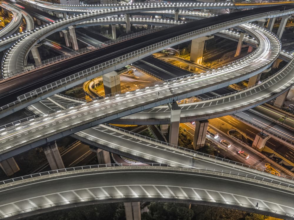 Urban Night Interchange by Kobayashi Tetsurou — canvas wall art