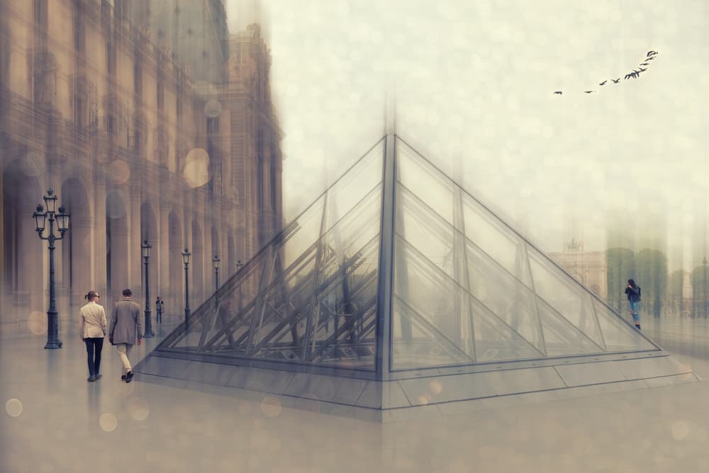 Dreamy Louvre Pyramid by Roswitha Schleicher-Schwarz — canvas wall art