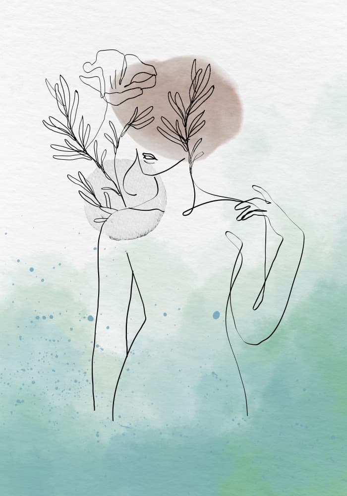 Serene Botanical Figure by Fadil Roze — canvas wall art