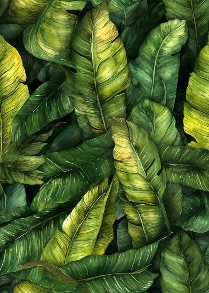 Lush Tropical Leaves by Justyna Jaszke — canvas wall art