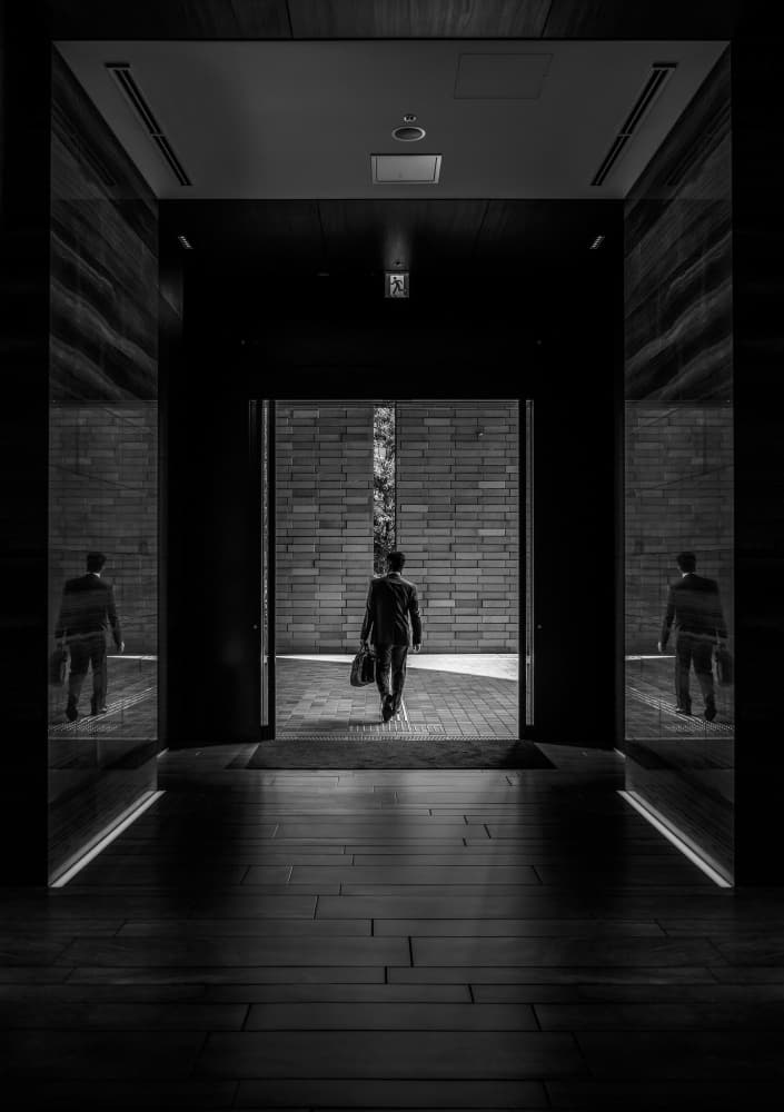Man's Solitary Journey by Tomoshi Hara — canvas wall art