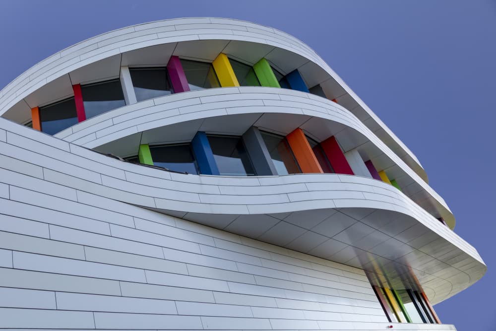 Colorful Modern Architecture by Theo Luycx — canvas wall art