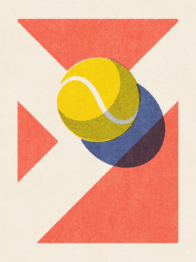 Graphic Tennis Ball by Daniel Coulmann — canvas wall art