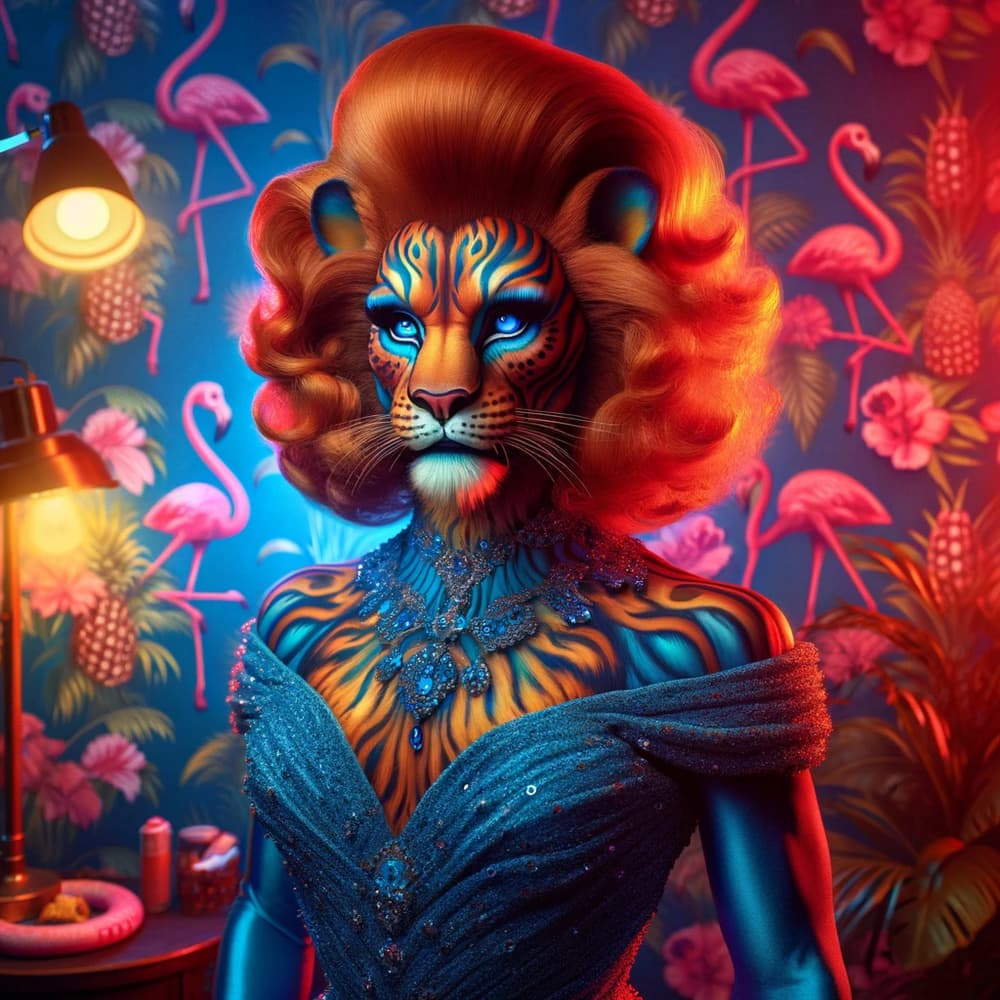 Glamorous Tiger Fantasy by David Galan — canvas wall art