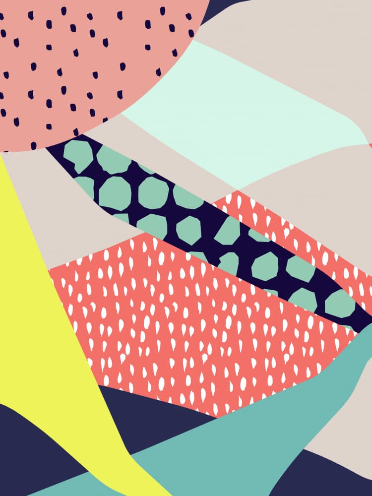 Vibrant Abstract Collage by Ninola Design — canvas wall art