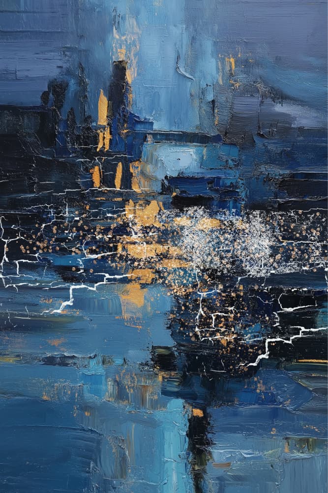 Golden City Reflections by Sally Ann Moss — canvas wall art