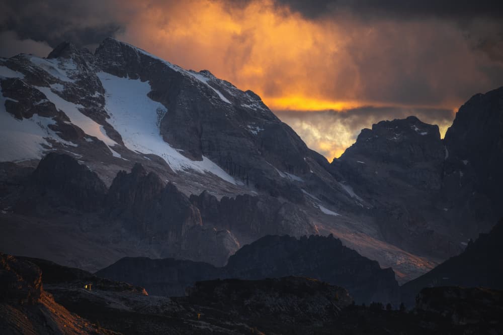 Dramatic Mountain Sunset by Andreea Selagea — canvas wall art