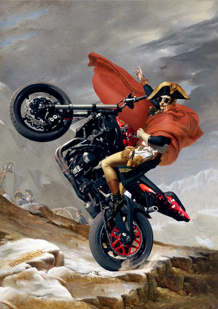 Napoleon's Epic Wheelie by Artem Pozdniakov — canvas wall art