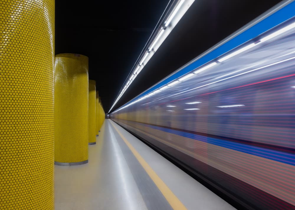 Speeding Subway Station by Andy Dauer — canvas wall art