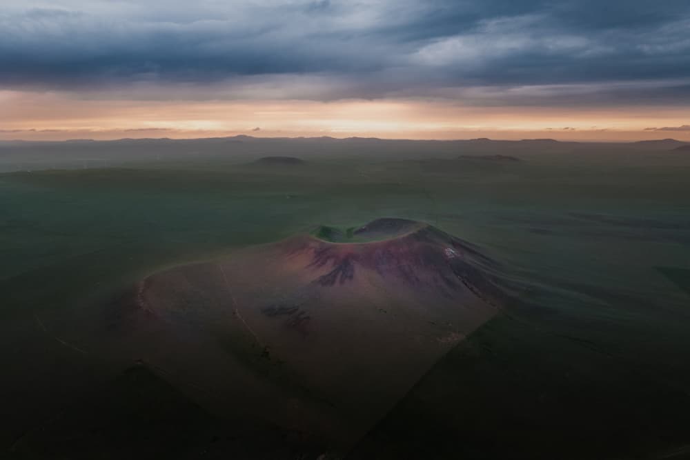 Twilight Volcano Landscape by Simoon — canvas wall art