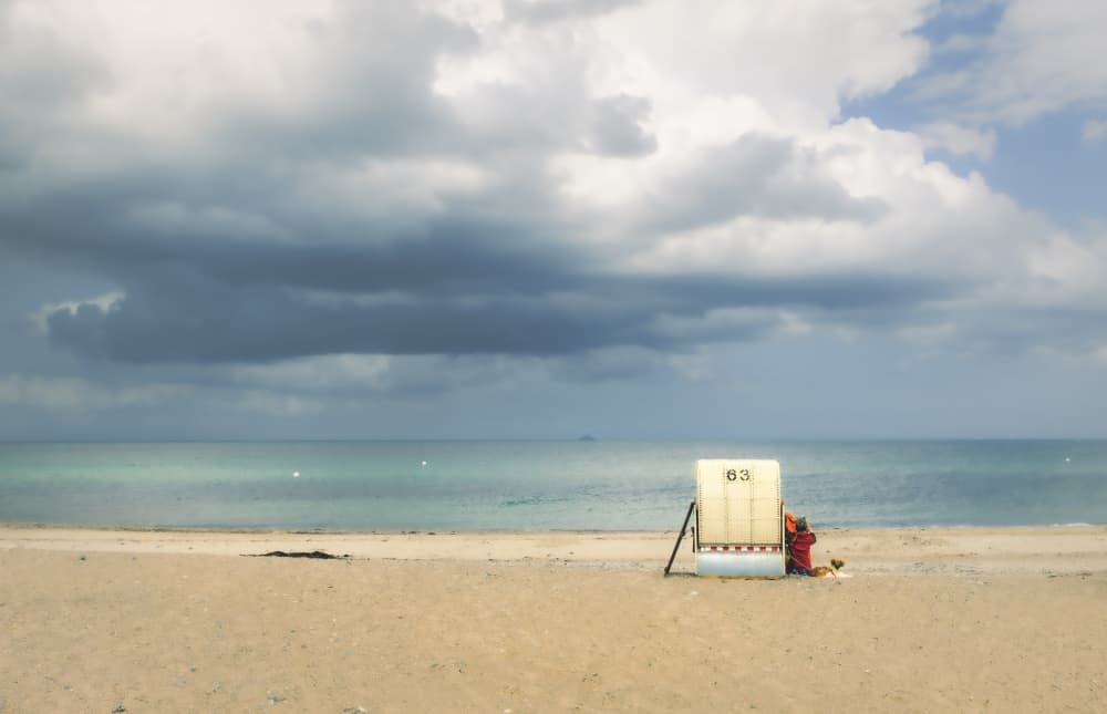 Beach Chair by the Sea by Stephanie Kleimann — canvas wall art