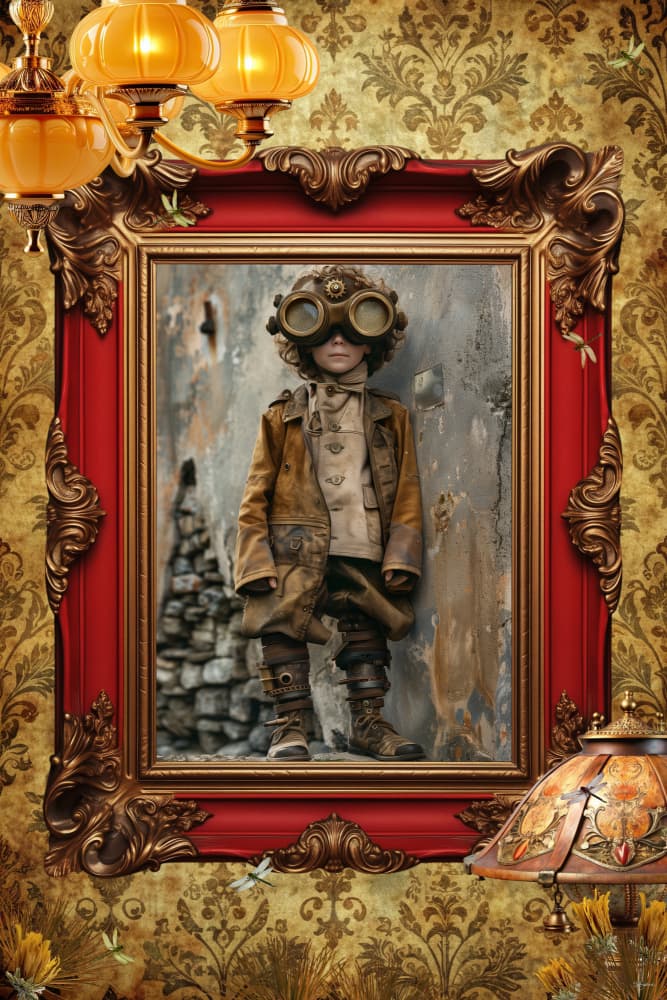 Mysterious Steampunk Boy by Sue Skellern — canvas wall art