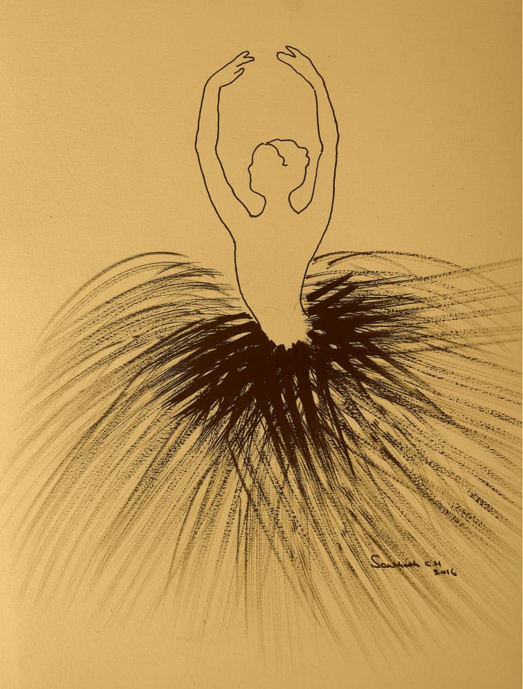 Graceful Ballerina Pose by Santhosh ch — canvas wall art