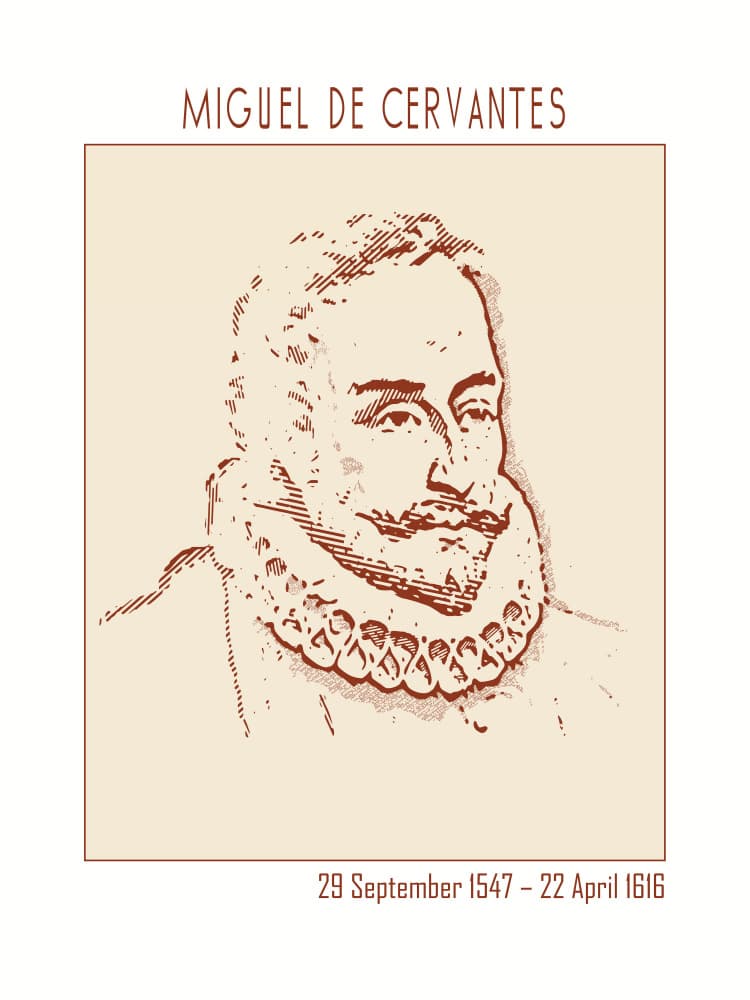 Classic Cervantes Portrait by Doa Project — canvas wall art