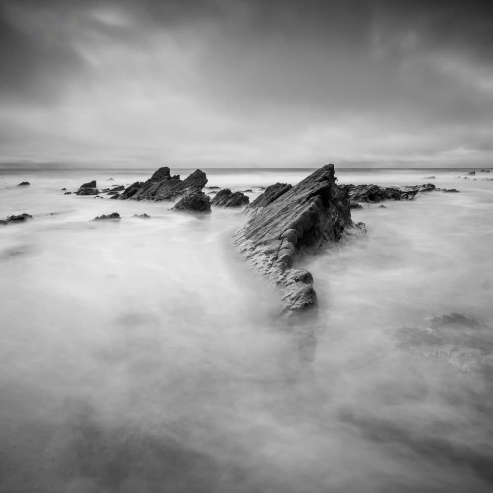 Misty Ocean Rocks by Robert Bolton — canvas wall art