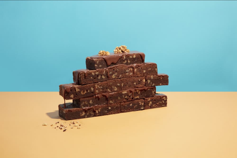 Chocolate Brownie Stack by Julia Ramiro — canvas wall art