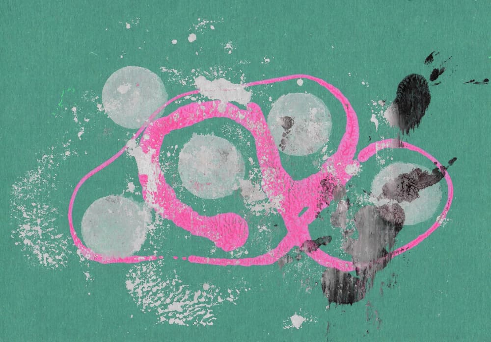 Vibrant Green Pink Abstract by Santhosh ch — canvas wall art