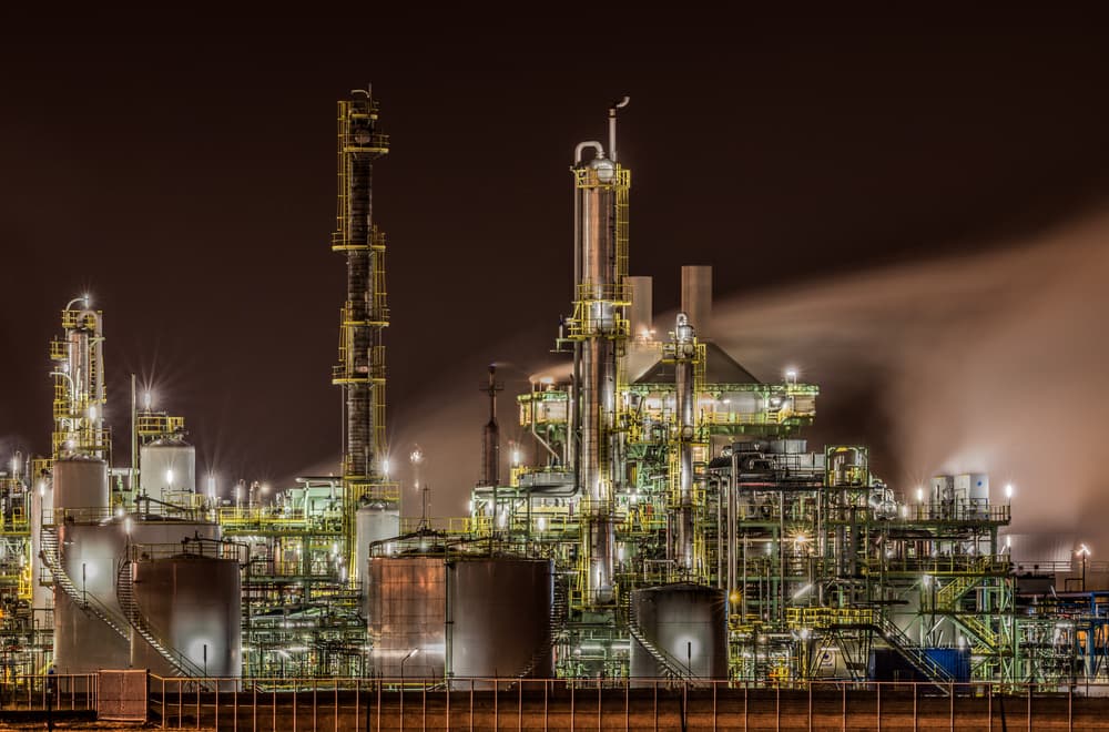 Refinery Night Glow by Els Keurlinckx — canvas wall art