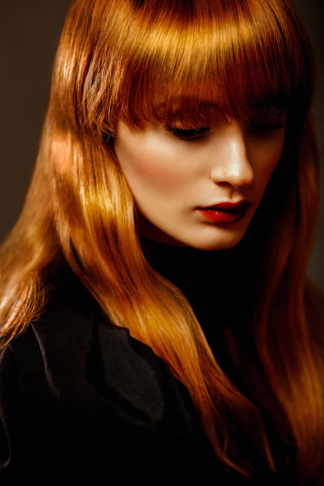 Elegant Redhead Portrait by Sepideh Niksefat — canvas wall art