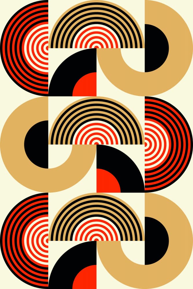 Bold Retro Circles by Petr Strnad — canvas wall art