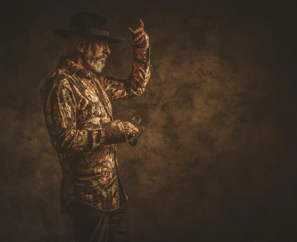Stylish Man In Smoke by gNo — canvas wall art