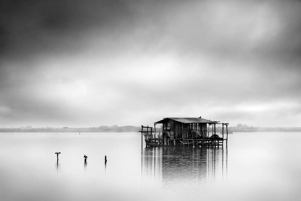 Rustic Shack Reflections by George Digalakis — canvas wall art