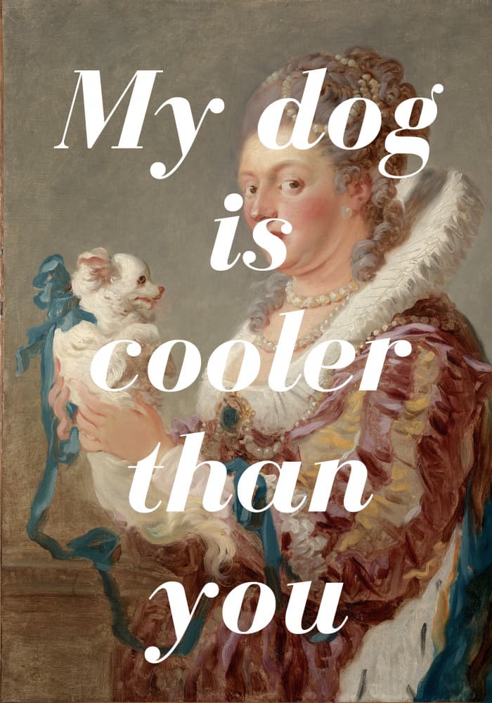 Regal Lady Funny Dog by Athene Fritsch — canvas wall art