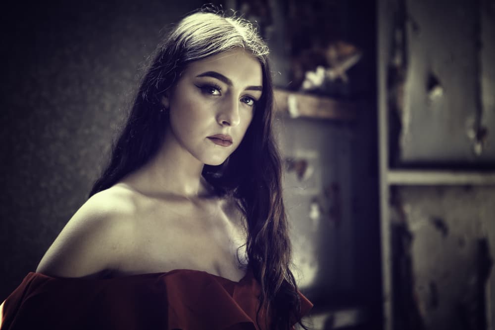 Mysterious Woman in Red by Georgios Bero — canvas wall art