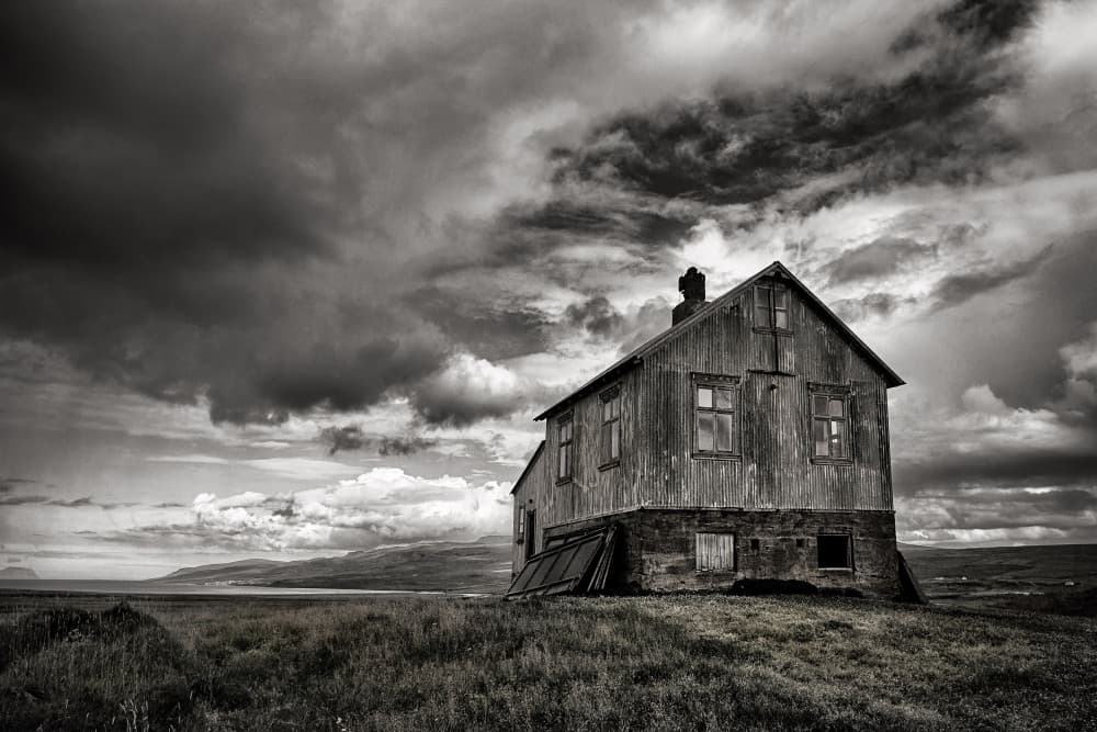 Abandoned House Stormy Sky by Þorsteinn H. Ingibergsson — canvas wall art