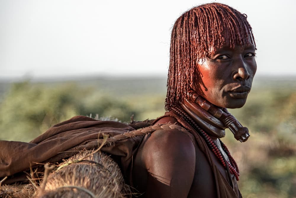 African Tribal Woman Portrait by Linda Wride — canvas wall art