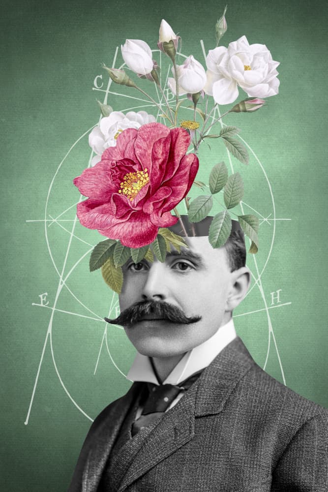 Gentleman's Floral Mind by Marja van den Hurk — canvas wall art