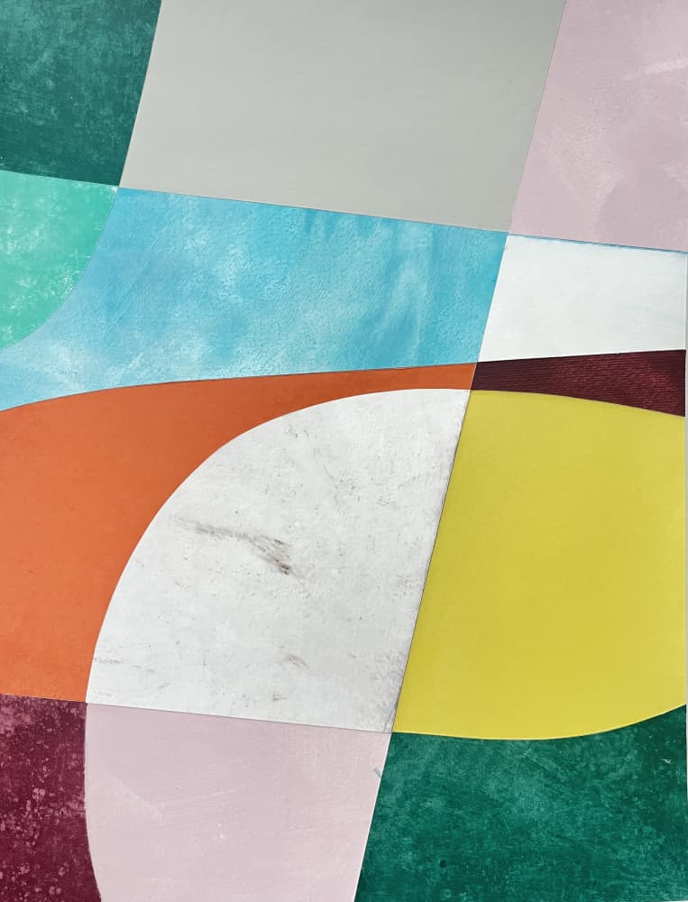 Curved Color Blocks by Ellen Greup — canvas wall art