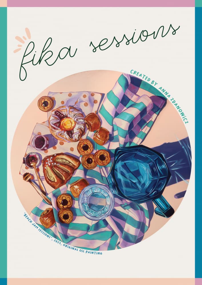 Cozy Fika Pastries by Anna Zdanowicz — canvas wall art