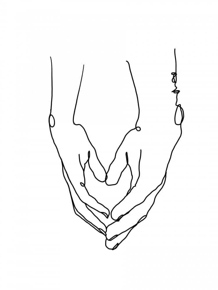 Minimal Heart Hands by Hanna Lee Tidd — canvas wall art