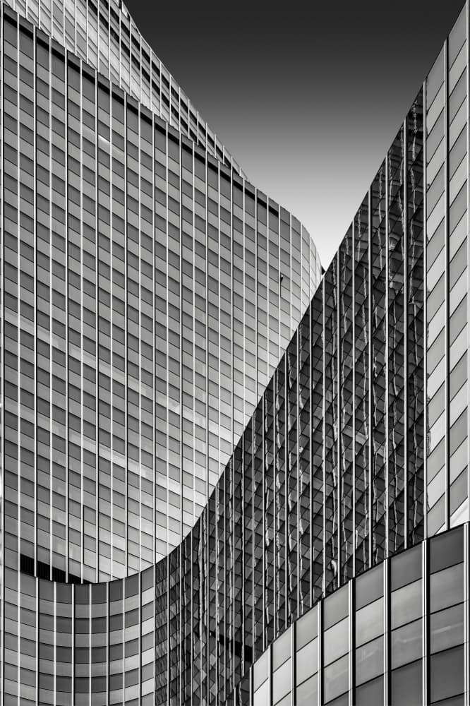 Curved Glass Skyscrapers by Atsushi Inamura — canvas wall art