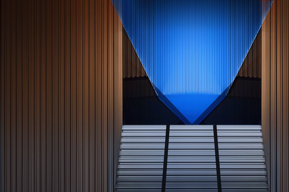 Abstract Blue Geometry by Henk van Maastricht — canvas wall art