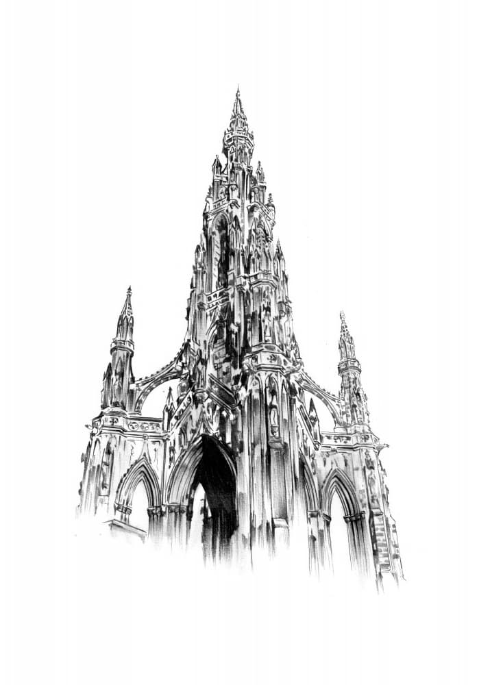 Gothic Edinburgh Monument by Kulik — canvas wall art