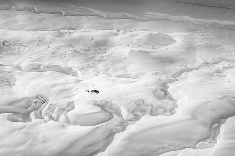 Helicopter Over Snow by Peter Svoboda MQEP — canvas wall art