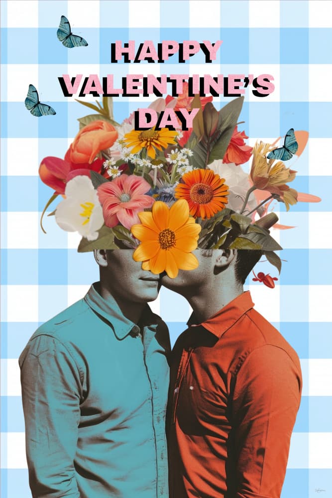 Romantic Floral Kiss by Sue Skellern — canvas wall art
