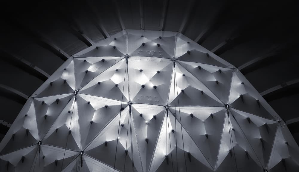 Monochrome Geometric Dome by Hans-Wolfgang Hawerkamp — canvas wall art