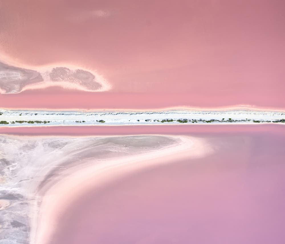 Pink Salt Lake Aerial by Robert Bolton — canvas wall art