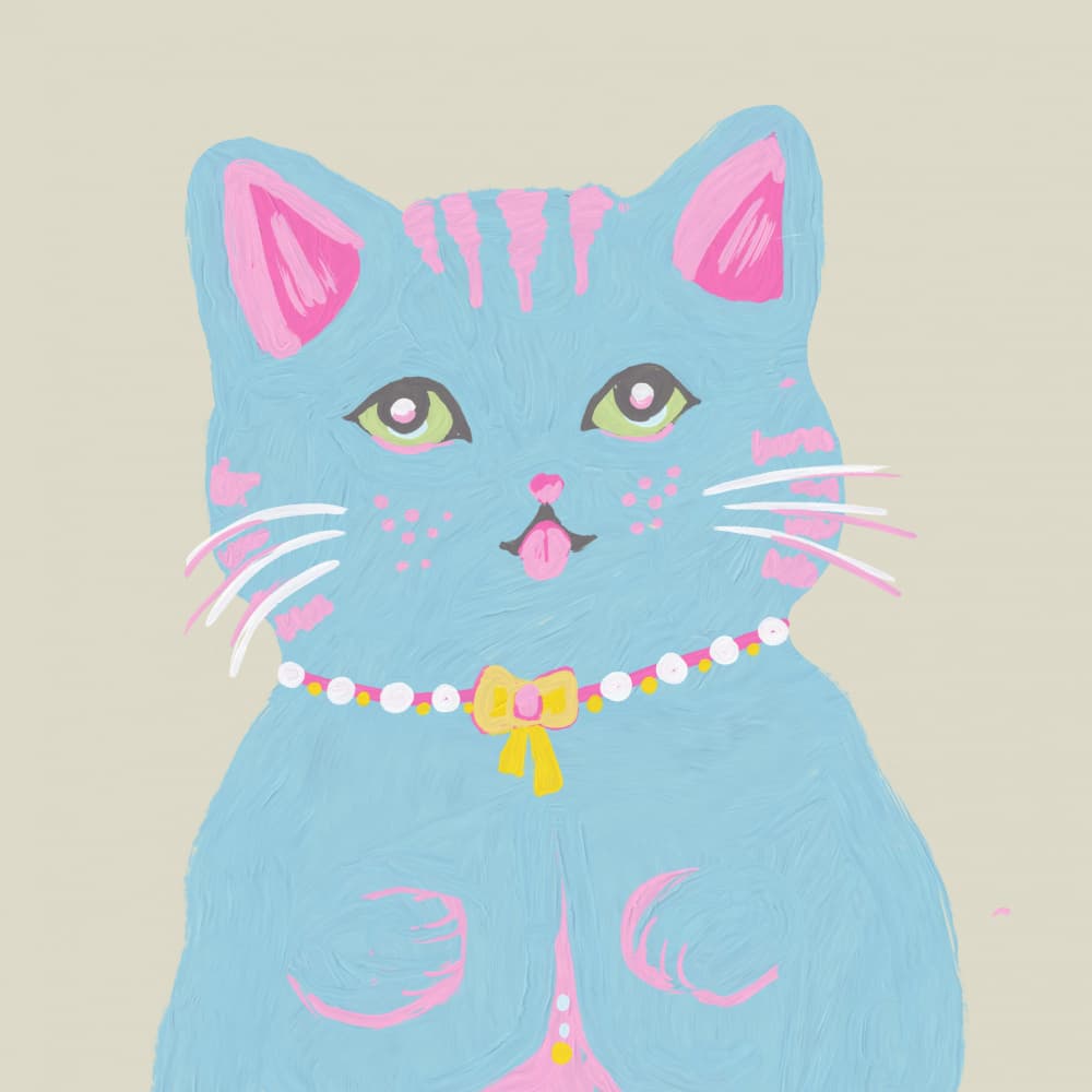 Playful Pastel Cat by Josie George — canvas wall art