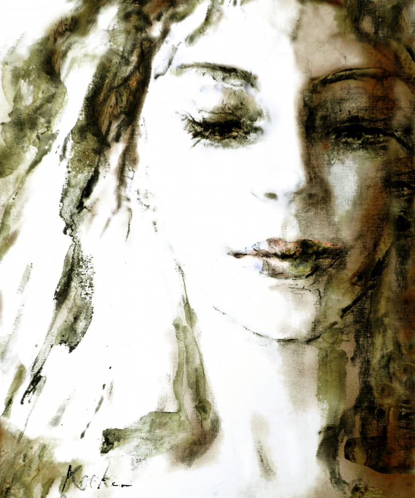 Pensive Woman Portrait by Hein Kocken — canvas wall art