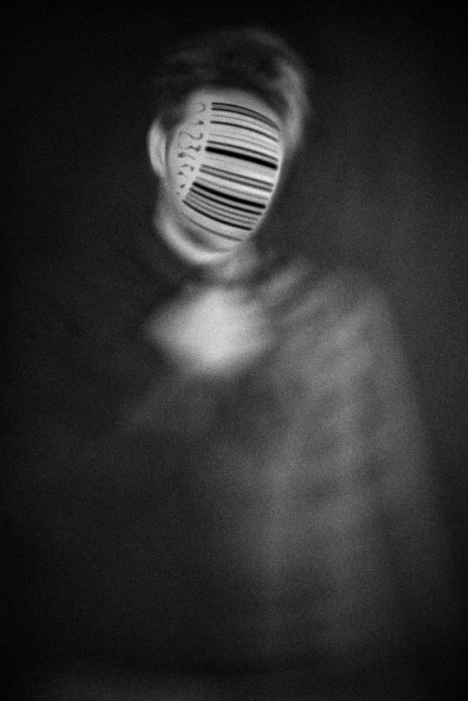 Barcode Face Portrait by Hamze Dashtrazmi — canvas wall art